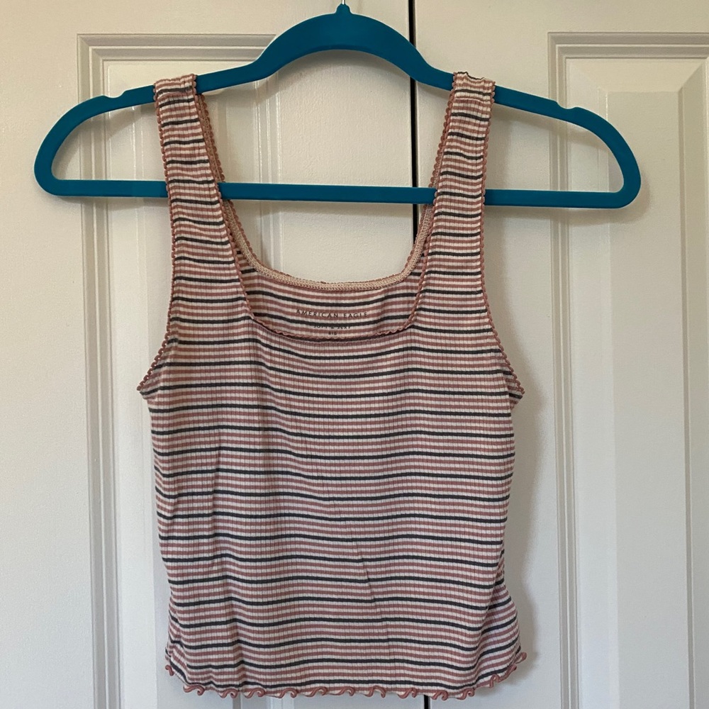 American Eagle ribbed striped tank